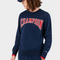 CHAMPION COTTON BLEND SWEATSHIRT WITH FRONT LOGO LETTERING - NAVY